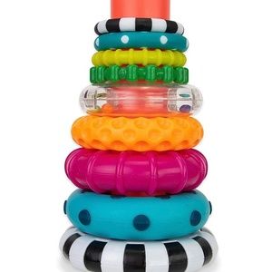 Sassy Stacks of Circles Stacking Ring STEM Learning Toy, Age 6+ Months, Multi, 9